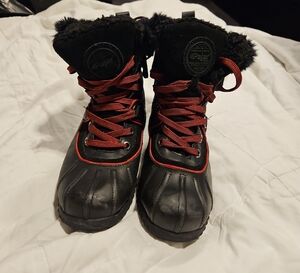 Pajar Kids Black and Burgundy Snow Boots